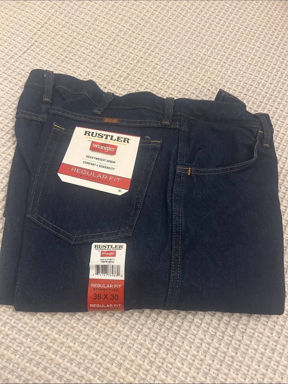 Wrangler Men’s Straight Regular Fit Dark Indigo Jeans